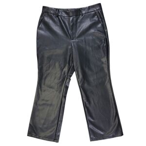 Bagatelle Womens Vegan/Faux‎ Leather Pants Cropped Kick Flare Size L
